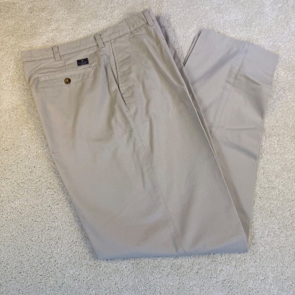 Bill Blass Mens Casual‎ Khaki Pants Beige 36x34 Cotton Dress Trousers